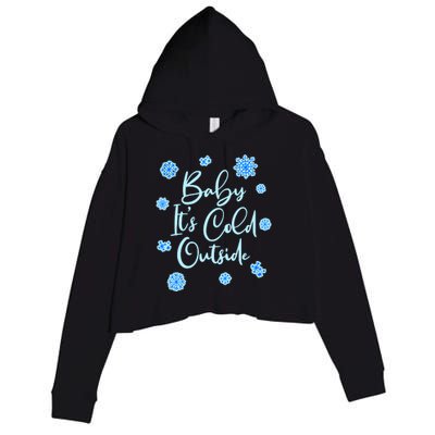 Cute Christmas Baby It's Cold Outside  Crop Fleece Hoodie