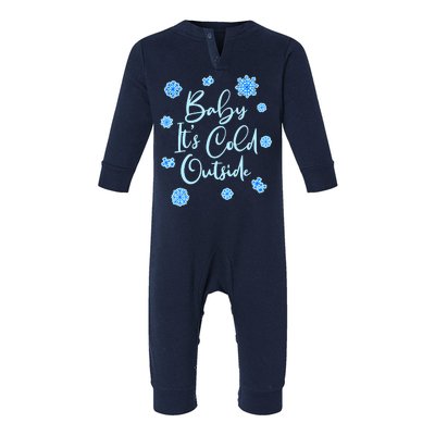 Cute Christmas Baby It's Cold Outside  Infant Fleece One Piece