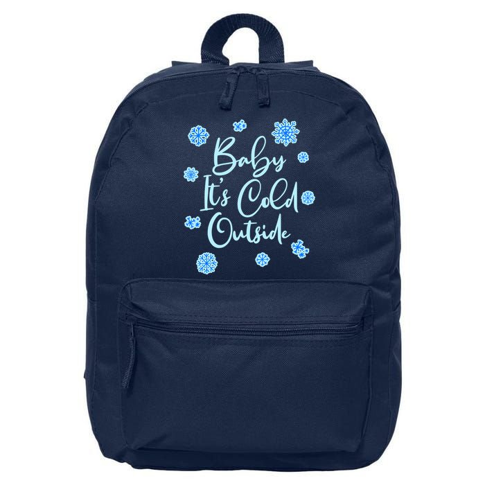 Cute Christmas Baby It's Cold Outside  16 in Basic Backpack