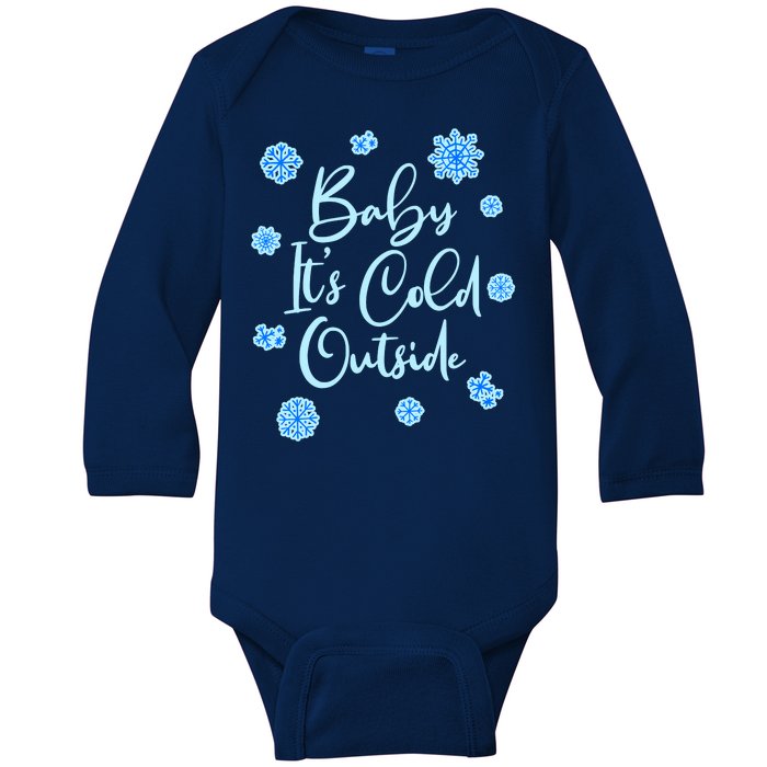 Cute Christmas Baby It's Cold Outside  Baby Long Sleeve Bodysuit