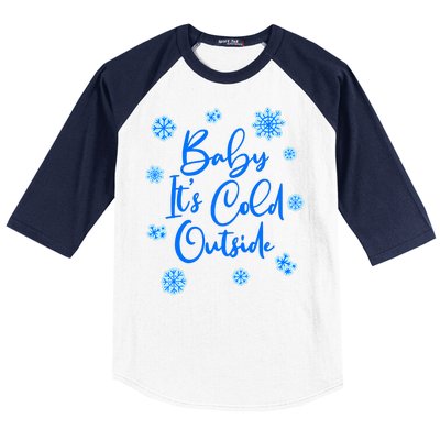 Cute Christmas Baby It's Cold Outside  Baseball Sleeve Shirt