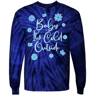 Cute Christmas Baby It's Cold Outside  Tie-Dye Long Sleeve Shirt