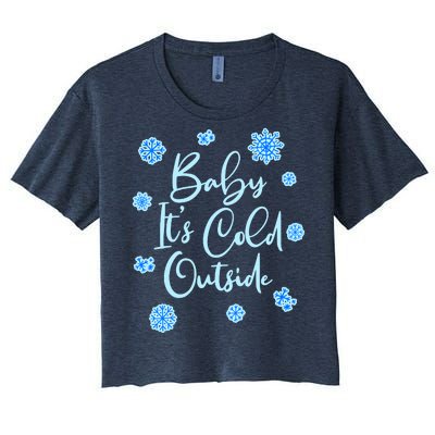 Cute Christmas Baby It's Cold Outside  Women's Crop Top Tee