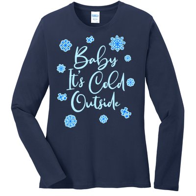 Cute Christmas Baby It's Cold Outside  Ladies Long Sleeve Shirt