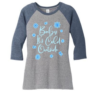 Cute Christmas Baby It's Cold Outside  Women's Tri-Blend 3/4-Sleeve Raglan Shirt