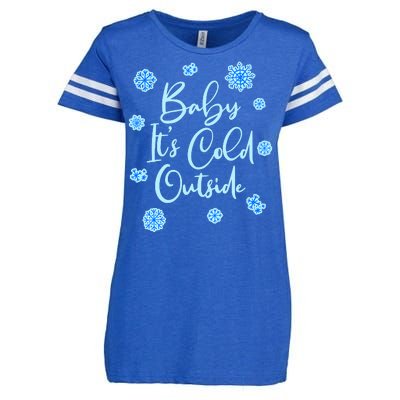 Cute Christmas Baby It's Cold Outside  Enza Ladies Jersey Football T-Shirt