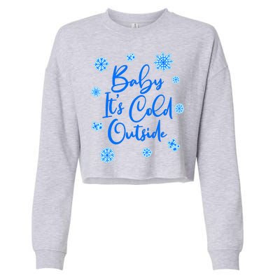 Cute Christmas Baby It's Cold Outside  Cropped Pullover Crew