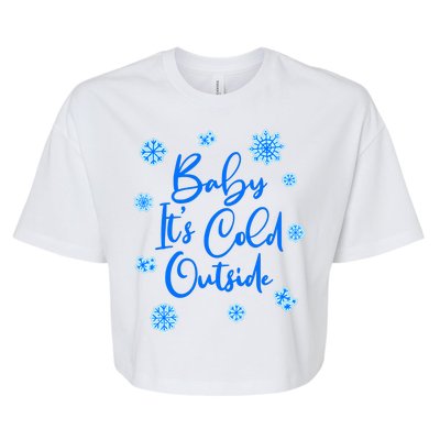 Cute Christmas Baby It's Cold Outside  Bella+Canvas Jersey Crop Tee