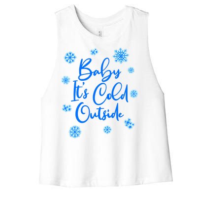 Cute Christmas Baby It's Cold Outside  Women's Racerback Cropped Tank