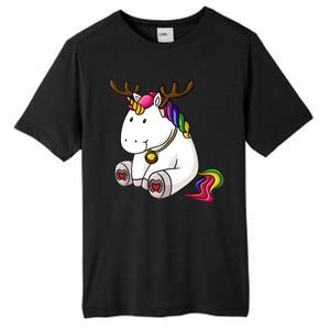 Cute Christmas Comic Reindeer Unicorn Tall Fusion ChromaSoft Performance T-Shirt