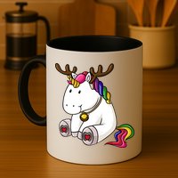 Cute Christmas Comic Reindeer Unicorn Mug