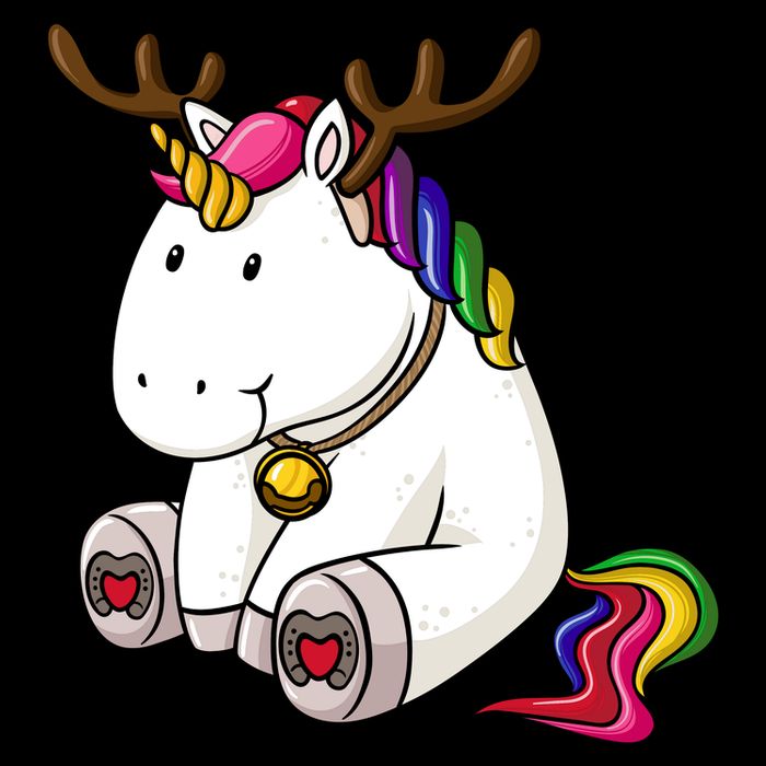 Cute Christmas Comic Reindeer Unicorn Flatbill Hat