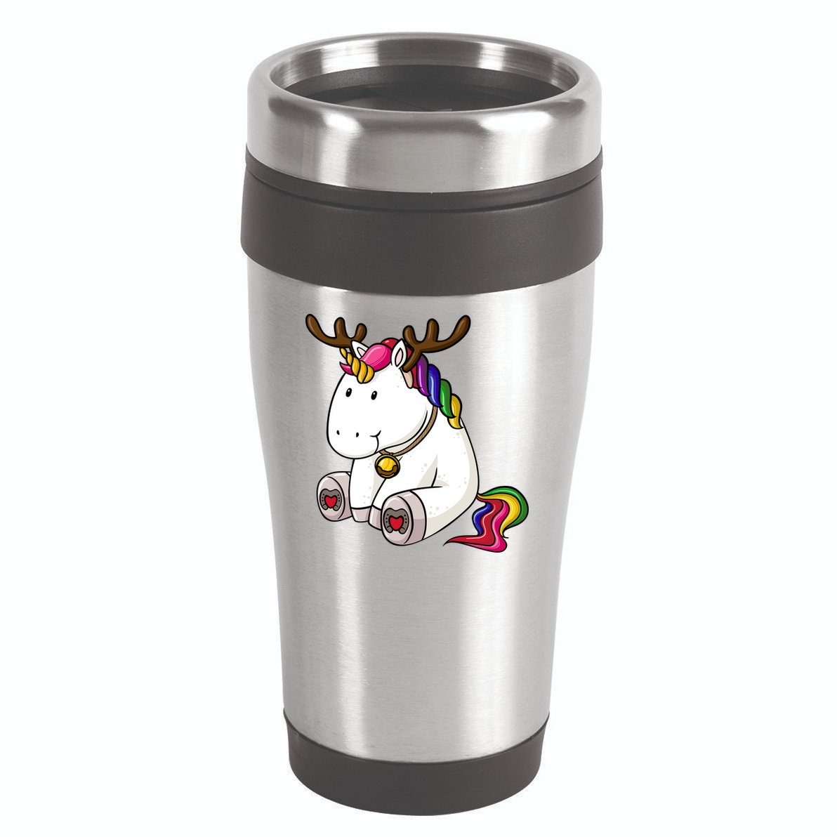 Cute Christmas Comic Reindeer Unicorn 16oz Travel Tumbler