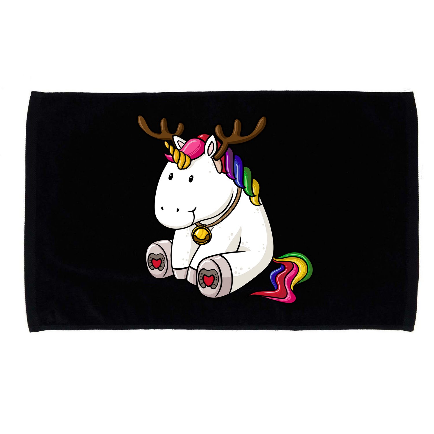 Cute Christmas Comic Reindeer Unicorn Microfiber Hand Towel