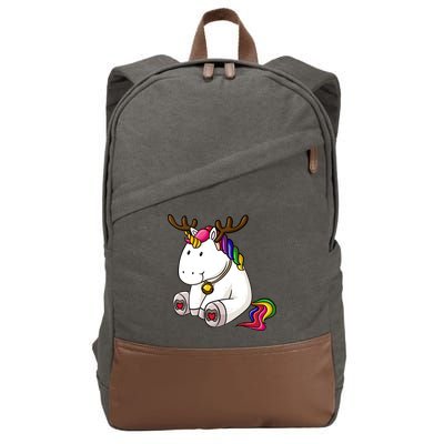 Cute Christmas Comic Reindeer Unicorn Cotton Canvas Backpack
