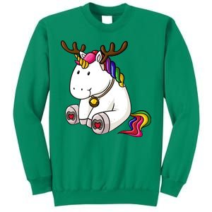 Cute Christmas Comic Reindeer Unicorn Sweatshirt