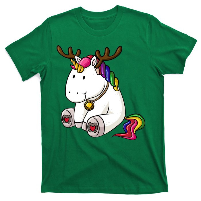 Cute Christmas Comic Reindeer Unicorn T-Shirt