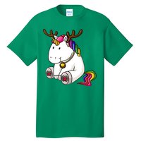 Cute Christmas Comic Reindeer Unicorn Tall T-Shirt