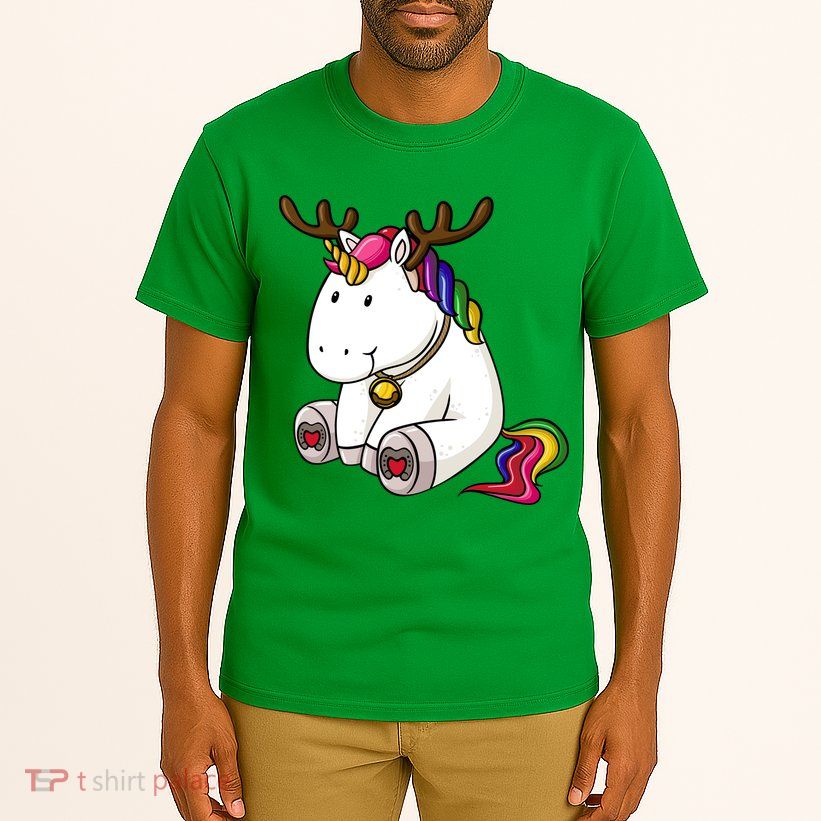 Cute Christmas Comic Reindeer Unicorn Tall T-Shirt