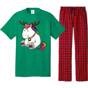 Cute Christmas Comic Reindeer Unicorn Pajama Set