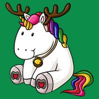 Cute Christmas Comic Reindeer Unicorn Kids Sweatshirt