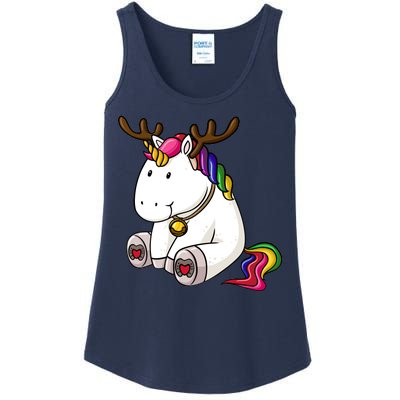 Cute Christmas Comic Reindeer Unicorn Ladies Essential Tank