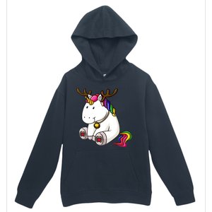 Cute Christmas Comic Reindeer Unicorn Urban Pullover Hoodie