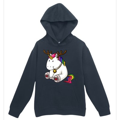 Cute Christmas Comic Reindeer Unicorn Urban Pullover Hoodie