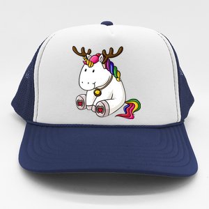 Cute Christmas Comic Reindeer Unicorn Trucker Hat