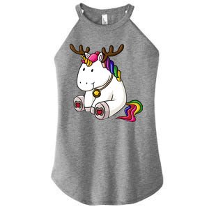 Cute Christmas Comic Reindeer Unicorn Women's Perfect Tri Rocker Tank