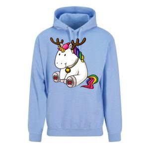 Cute Christmas Comic Reindeer Unicorn Unisex Surf Hoodie