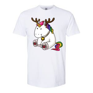 Cute Christmas Comic Reindeer Unicorn Softstyle CVC T-Shirt