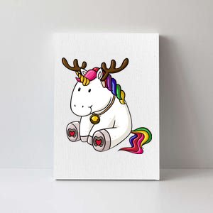 Cute Christmas Comic Reindeer Unicorn Canvas