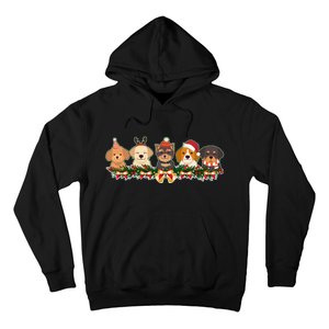 Cute Christmas Dogs Puppies Holly Garland  Hoodie