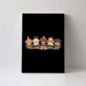 Cute Christmas Dogs Puppies Holly Garland  Canvas