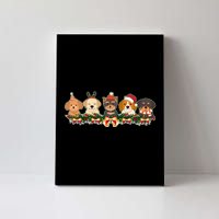 Cute Christmas Dogs Puppies Holly Garland  Canvas