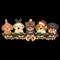 Cute Christmas Dogs Puppies Holly Garland  Mug