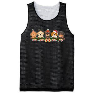 Cute Christmas Dogs Puppies Holly Garland  Mesh Reversible Basketball Jersey Tank