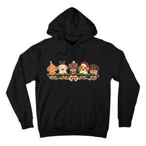 Cute Christmas Dogs Puppies Holly Garland  Tall Hoodie