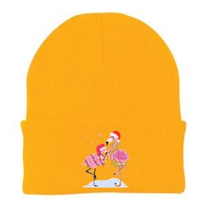 Cute Christmas Festive Flamingos Knit Cap Winter Beanie