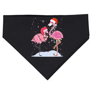 Cute Christmas Festive Flamingos USA-Made Doggie Bandana