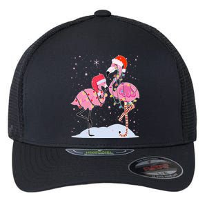 Cute Christmas Festive Flamingos Flexfit Unipanel Trucker Cap