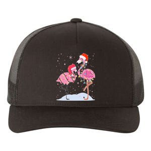 Cute Christmas Festive Flamingos Yupoong Adult 5-Panel Trucker Hat