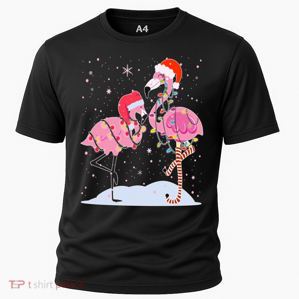 Cute Christmas Festive Flamingos Cooling Performance Crew T-Shirt