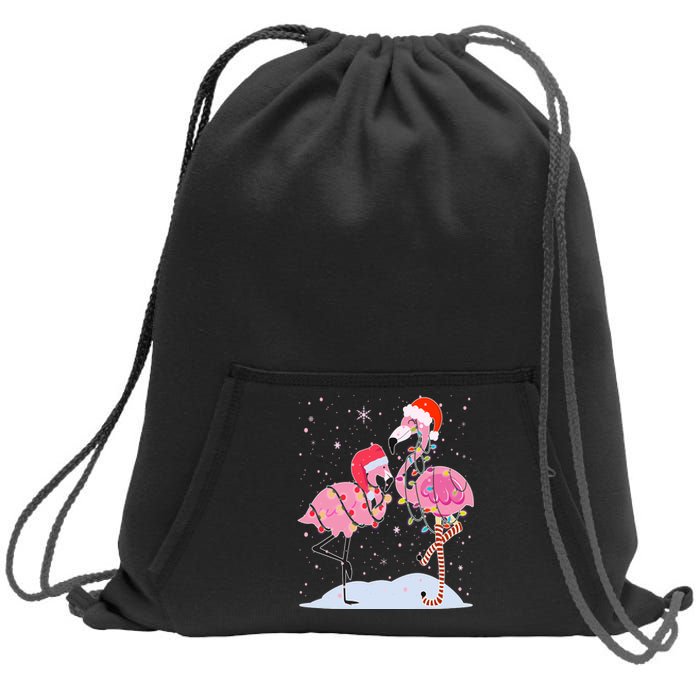 Cute Christmas Festive Flamingos Sweatshirt Cinch Pack Bag