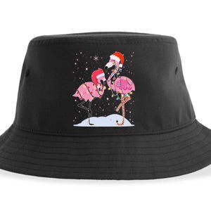 Cute Christmas Festive Flamingos Sustainable Bucket Hat