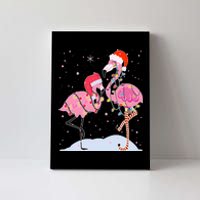 Cute Christmas Festive Flamingos Canvas