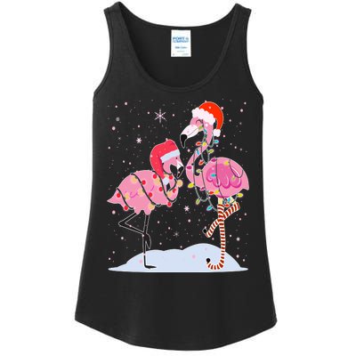 Cute Christmas Festive Flamingos Ladies Essential Tank