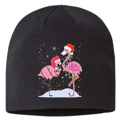 Cute Christmas Festive Flamingos Sustainable Beanie