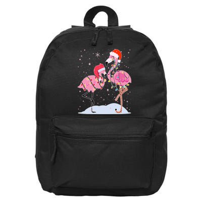 Cute Christmas Festive Flamingos 16 in Basic Backpack